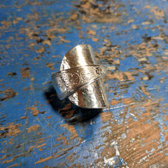 Engraved Star Teaspoon ring