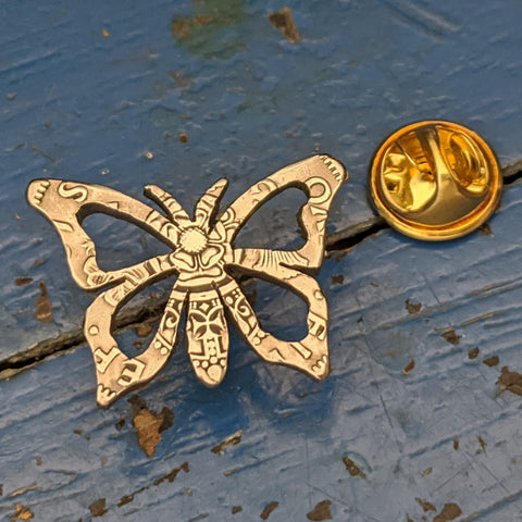 Butterfly Brooch/Pin from Two Shilling Coin