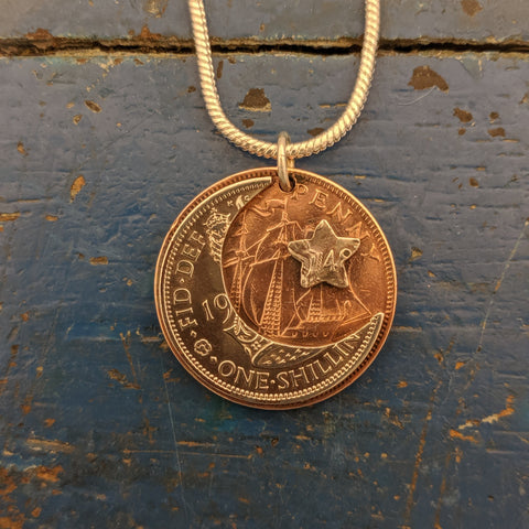 Crescent Moon Shilling Pendant