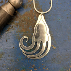Feathered fish fork pendant
