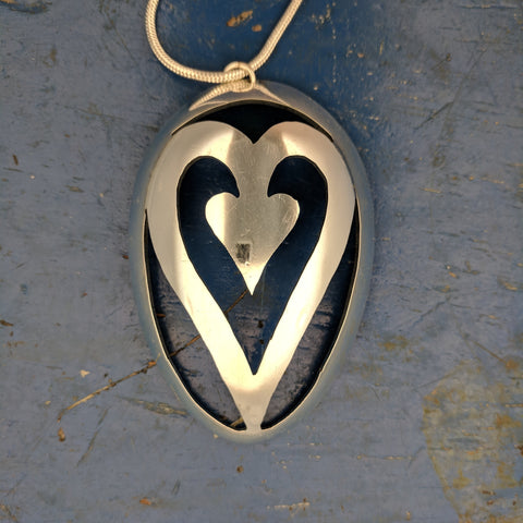 Heart Within a Heart Spoon Pendant