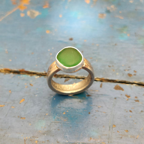 Emerald Green Shilling Ring
