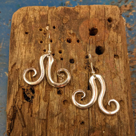 Parting Waves Fork Earrings