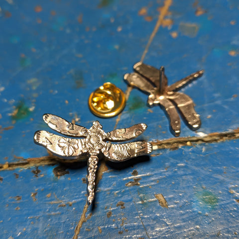Dragonfly Broach from a two shilling coin.
