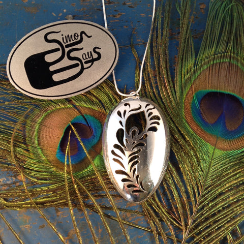 Peacock Feather Spoon Pendant